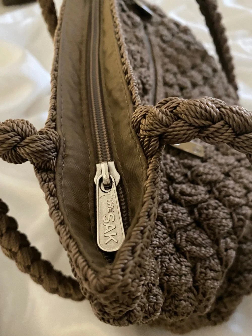 The SAK Crochet Double Handle Shoulder Bag NWOT